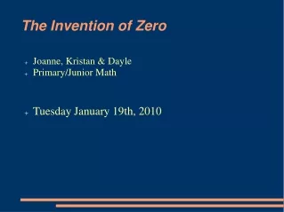 The Invention of Zero