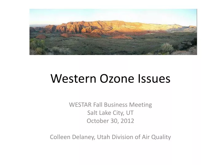 western ozone issues