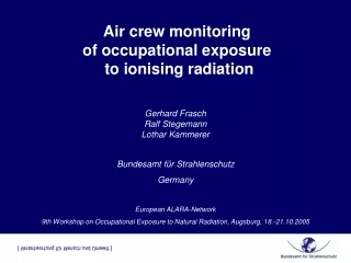 Air crew monitoring of occupational exposure  to ionising radiation