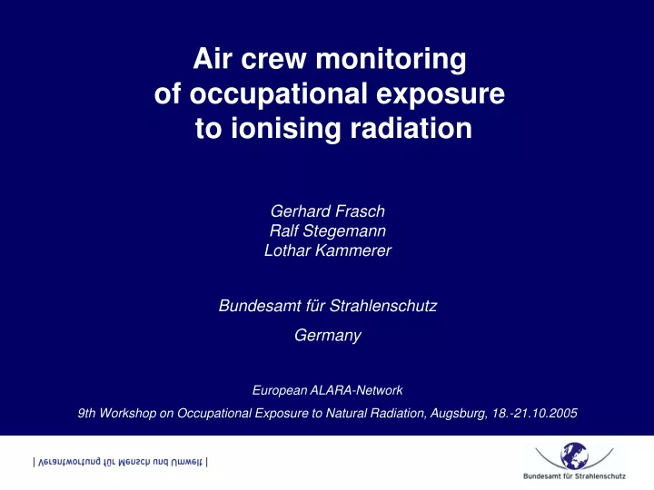 air crew monitoring of occupational exposure