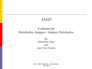 What is Distributive Analysis?