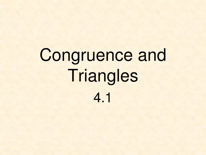 congruence and triangles