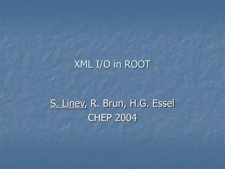 xml i o in root