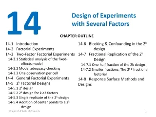 Design of Experiments with Several Factors