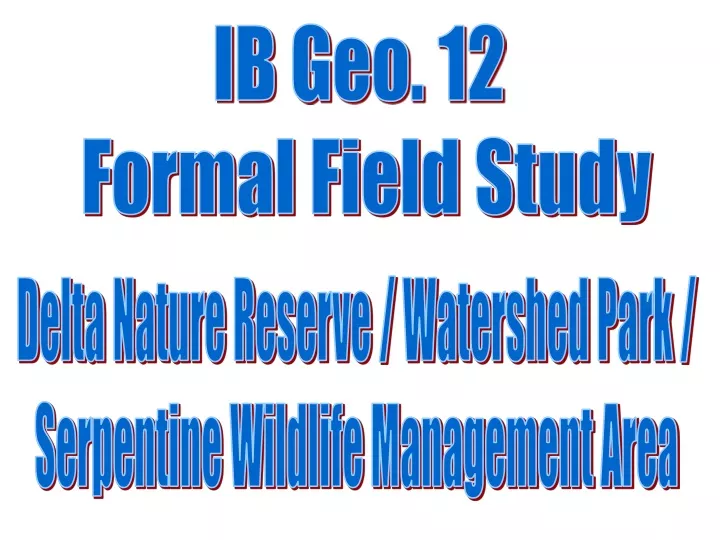 ib geo 12 formal field study