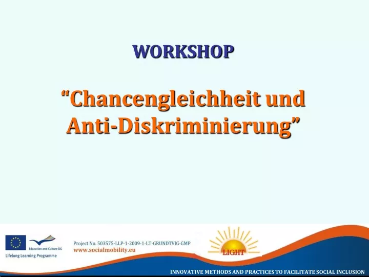 workshop chancengleichheit und anti