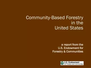 Community-Based Forestry in the United States