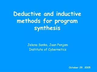 Deductive and inductive methods for program synthesis