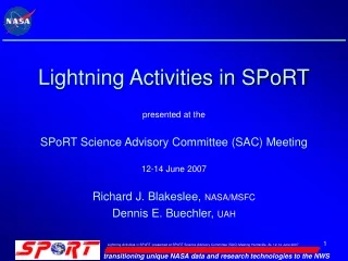 Lightning Activities in SPoRT