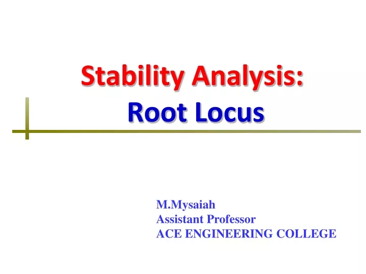 stability analysis root locus