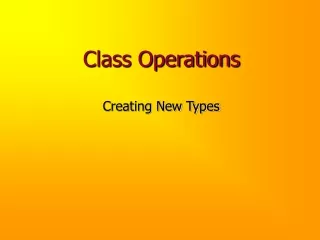 Class Operations