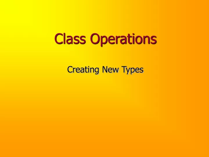 class operations