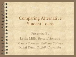 Comparing Alternative Student Loans