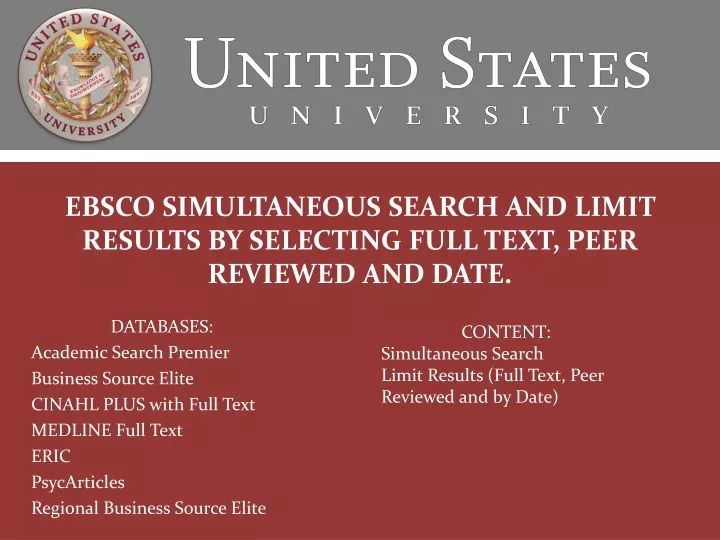 ebsco simultaneous search and limit results by selecting full text peer reviewed and date
