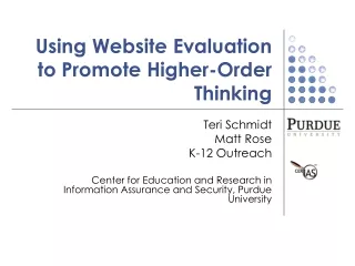 Using Website Evaluation to Promote Higher-Order Thinking