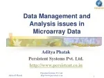 Data Management and Analysis issues in Microarray Data - slide 1