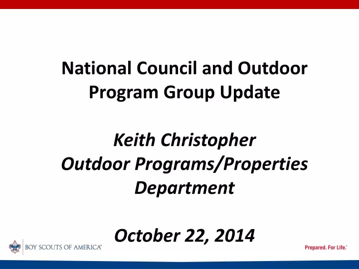 national council and outdoor program group update