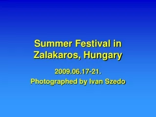 Summer Festival in Zalakaros, Hungary