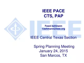 2014 – IEEE CTS PACE Projects