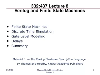 332:437 Lecture 8 Verilog and Finite State Machines