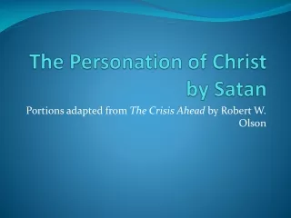 The  Personation  of Christ by Satan
