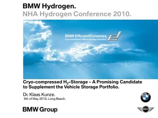 BMW Hydrogen.  NHA Hydrogen Conference 2010.