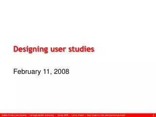 Designing user studies