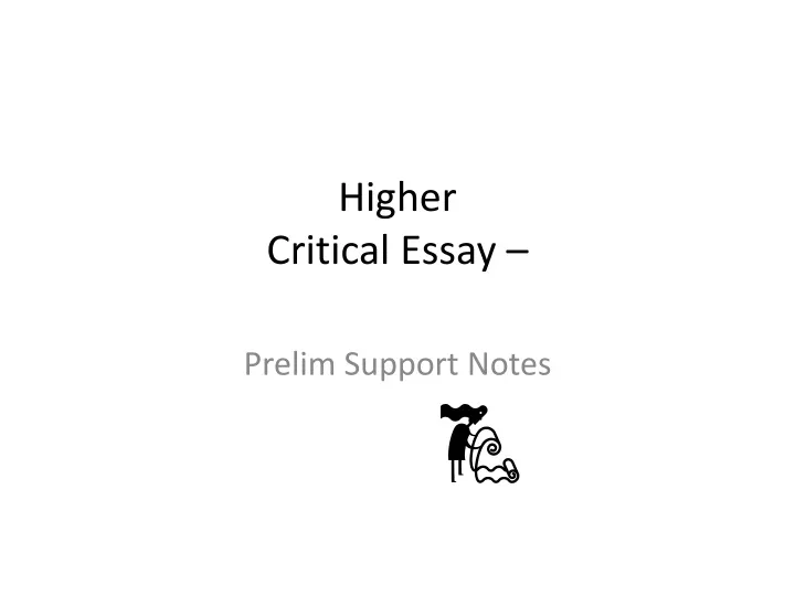 higher critical essay