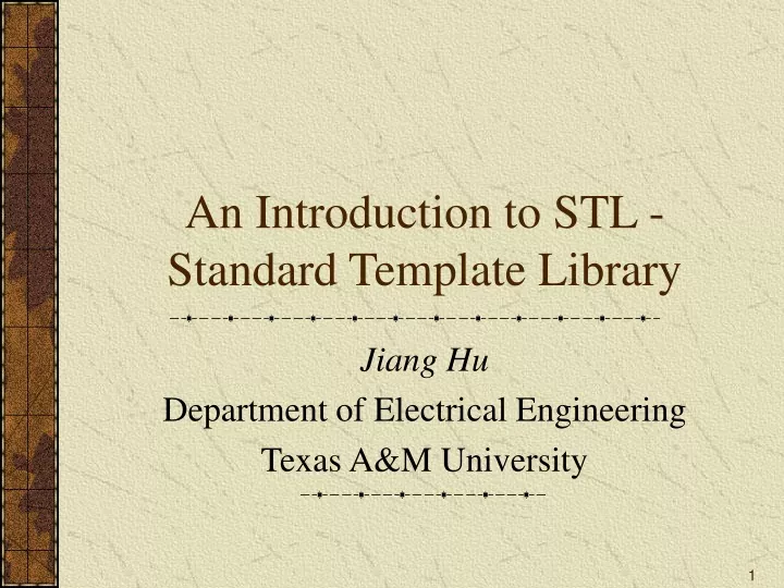 an introduction to stl standard template library
