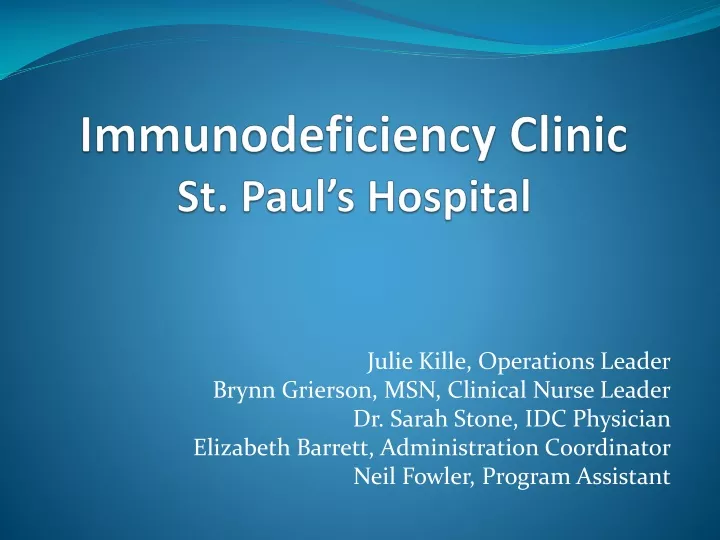 immunodeficiency clinic st paul s hospital