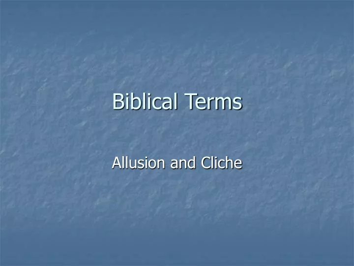 biblical terms