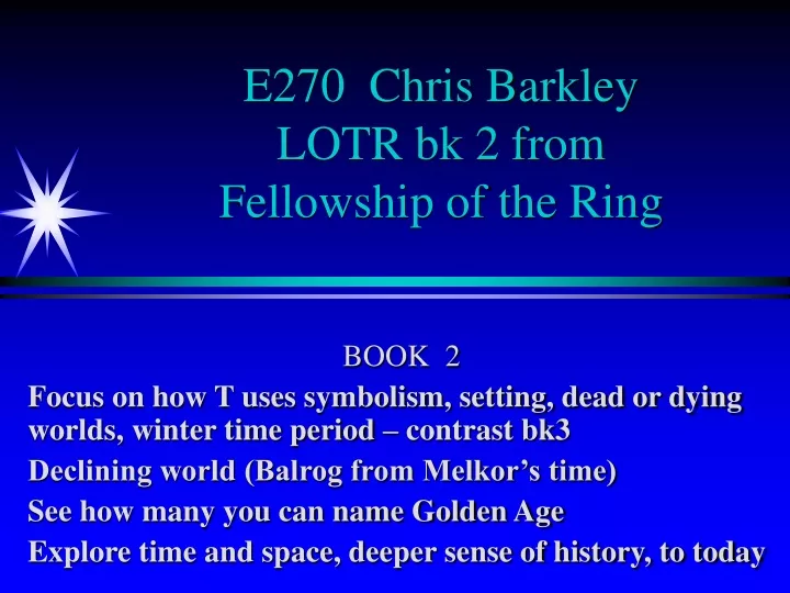 e270 chris barkley lotr bk 2 from fellowship of the ring