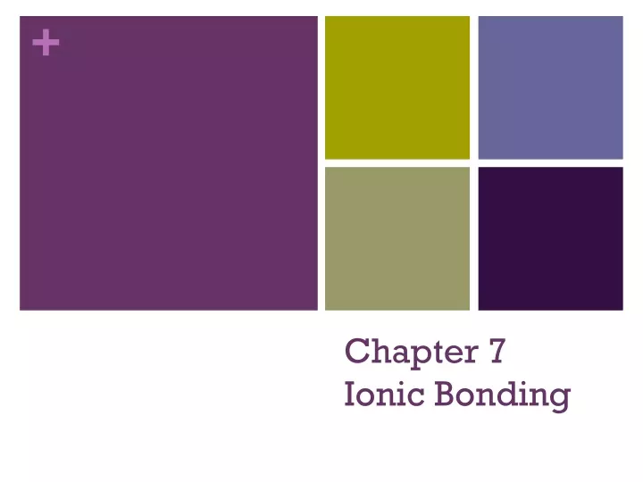 chapter 7 ionic bonding