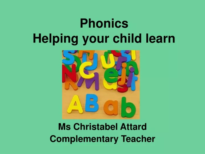 phonics helping your child learn