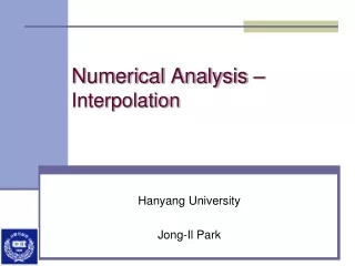 Numerical Analysis – Interpolation