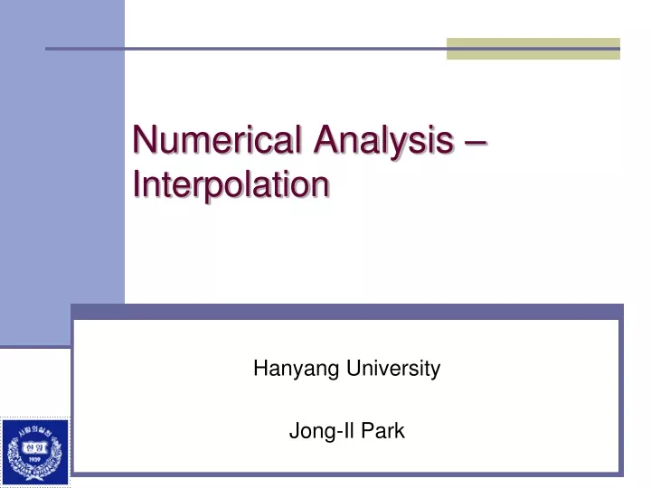numerical analysis interpolation