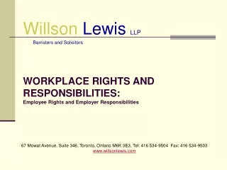 Willson Lewis LLP Barristers and Solicitors