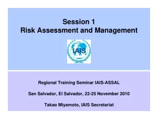 Session 1 Risk Assessment and Management