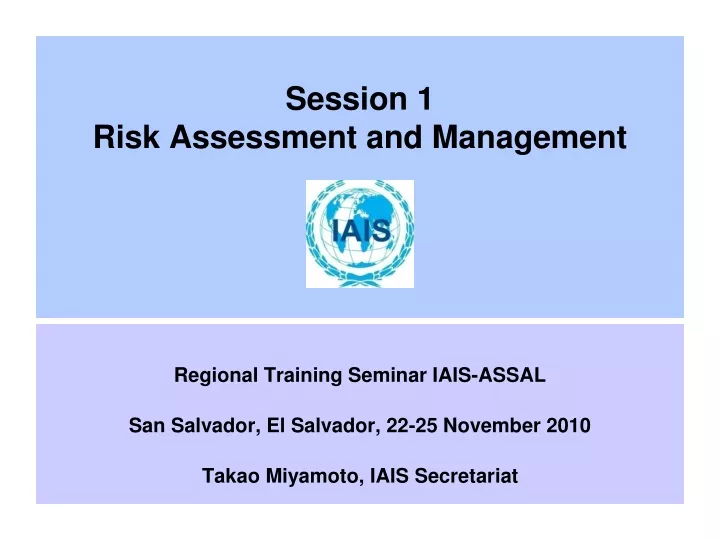 session 1 risk assessment and management