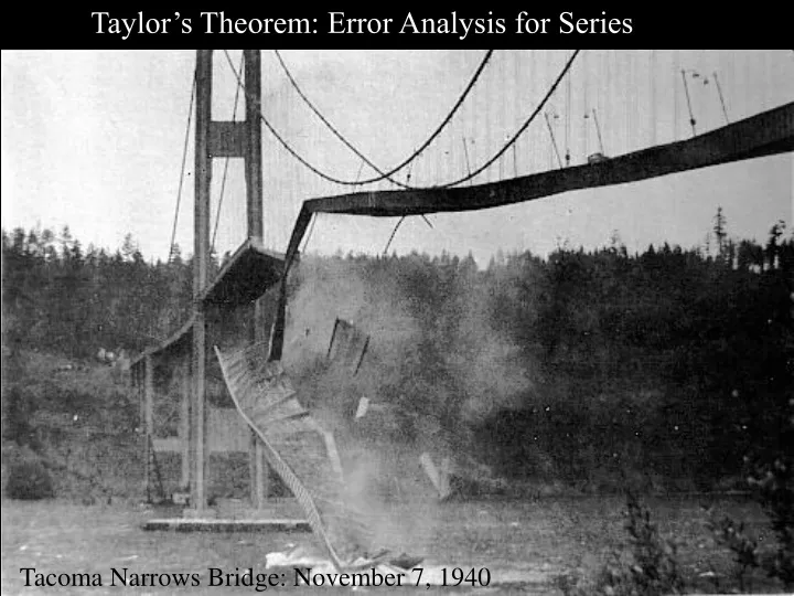 taylor s theorem error analysis for series