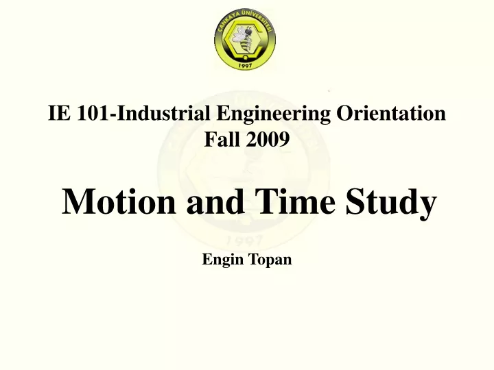 ie 101 industrial engineering orientation fall