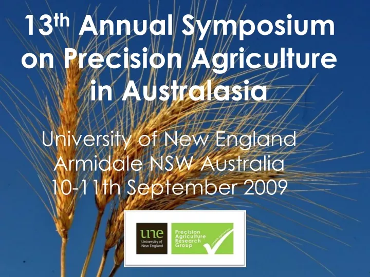 13 th annual symposium on precision agriculture