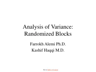 Analysis of Variance: Randomized Blocks