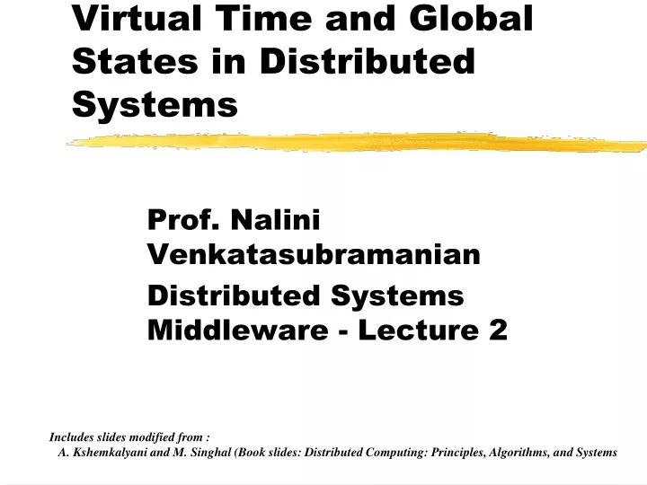 virtual time and global states in distributed systems