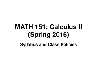 MATH 151: Calculus II (Spring 2016)