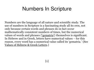Numbers In Scripture