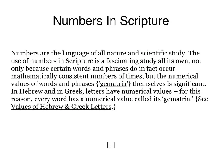 numbers in scripture