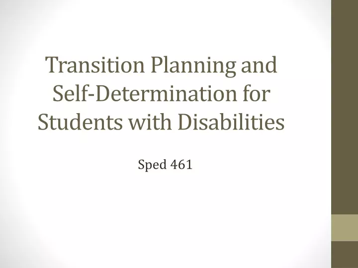 transition planning and self determination for students with disabilities