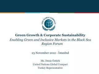 Green Growth &amp; Corporate Sustainability