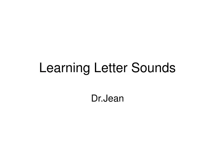 learning letter sounds